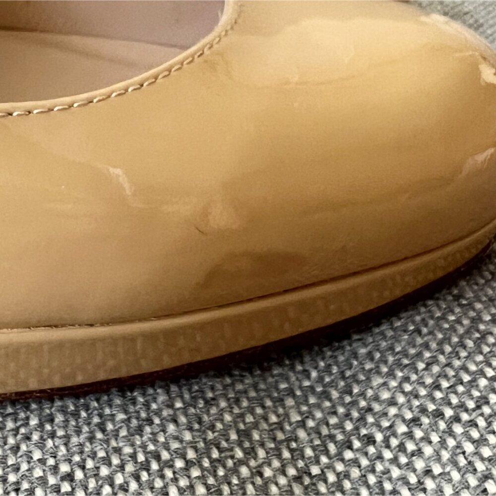 LK Bennett Sledge Platform Pump in Beige Patent Leather, Size 6.5 EU 36.5 - Picture 9 of 15